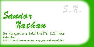 sandor nathan business card